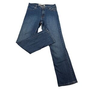 Harley Davidson Womens Bootcut Jeans Size 6 Blue Dark Wash Embroidered Logo 30